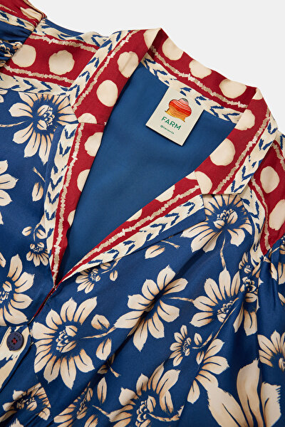 MAROON FLORAL PATTERN MİNİ DRESS 3