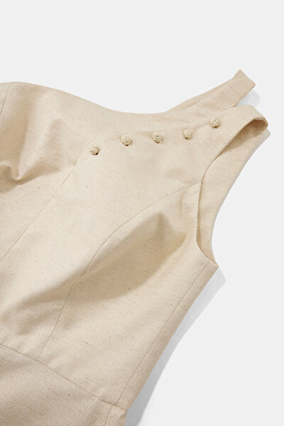 ECRU CLEAVAGE SLEEVELESS JUMPSUIT 9
