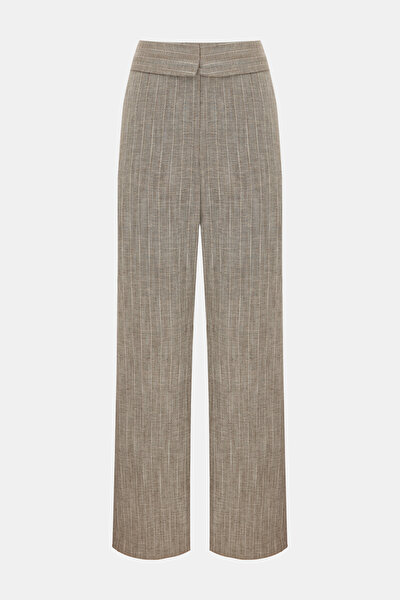 MINK STRIPED STRAIGHT CUT TROUSERS 5