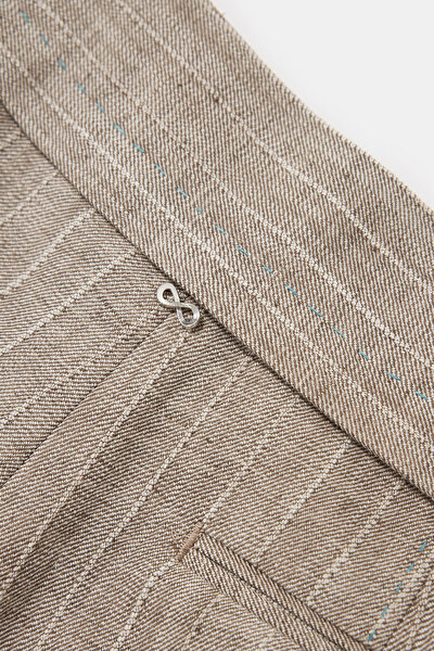 MINK STRIPED STRAIGHT CUT TROUSERS 8