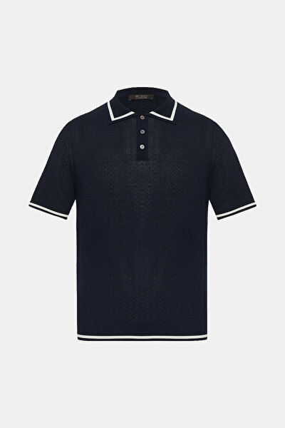 NAVY BLUE POLO NECK SHORT SLEEVE TSHIRT 5