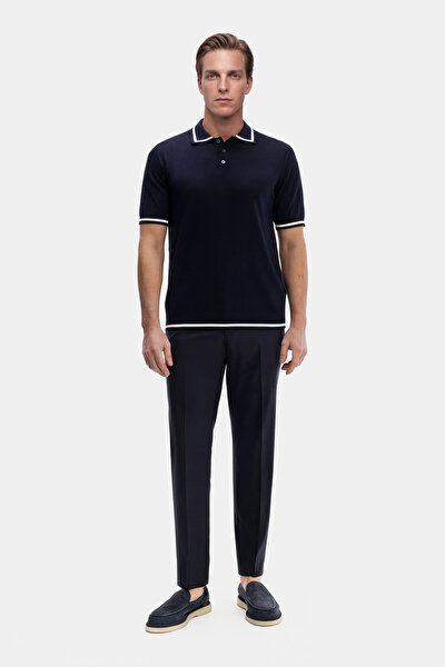 NAVY BLUE POLO NECK SHORT SLEEVE TSHIRT 3