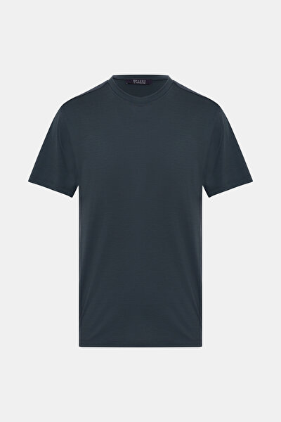 BİSİKLET YAKALI KISA KOL YÜN T-SHIRT 5