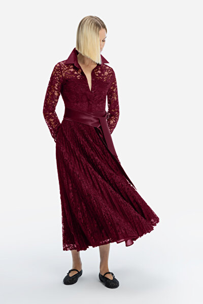 MAROON LONG SLEEVE DRESS 4