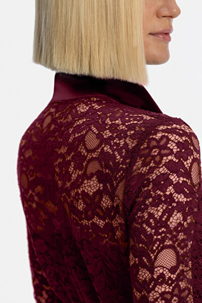MAROON LONG SLEEVE DRESS 5