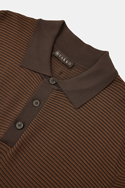 TAN POLO NECK SHORT SLEEVE TSHIRT 8