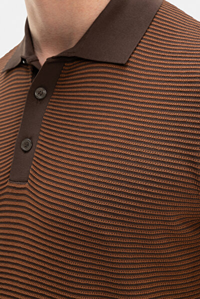 TAN POLO NECK SHORT SLEEVE TSHIRT 3