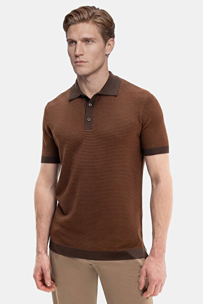 TAN POLO NECK SHORT SLEEVE TSHIRT 5