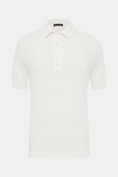 ECRU POLO NECK SHORT SLEEVE TSHIRT 5