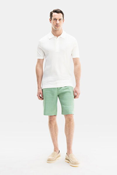 ECRU POLO NECK SHORT SLEEVE TSHIRT 4