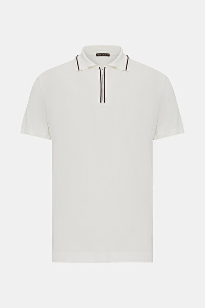 ECRU POLO NECK SHORT SLEEVE TSHIRT 5