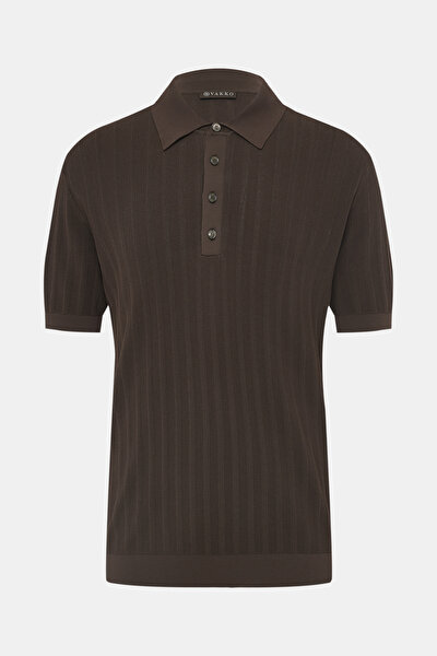 BROWN POLO NECK SHORT SLEEVE TSHIRT 5