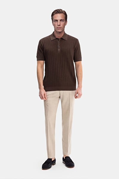 BROWN POLO NECK SHORT SLEEVE TSHIRT 3