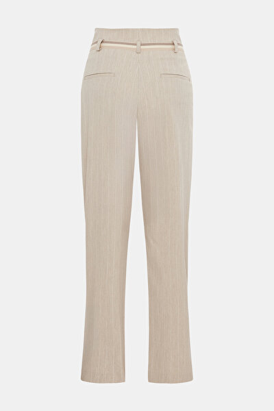 ECRU STRIPED SKINNY LEG TROUSERS 5