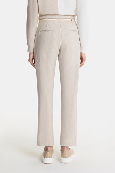 ECRU STRIPED SKINNY LEG TROUSERS 3