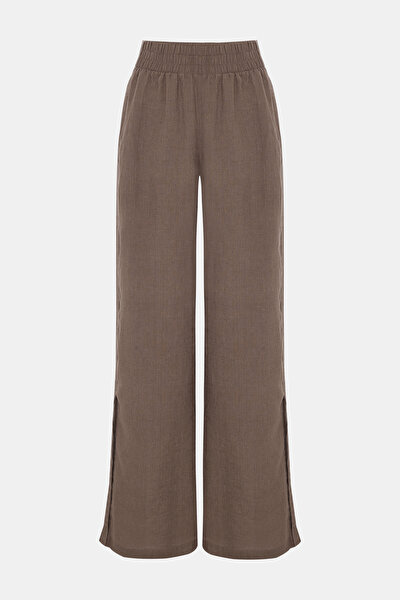 BROWN WIDE LEG TROUSERS 4