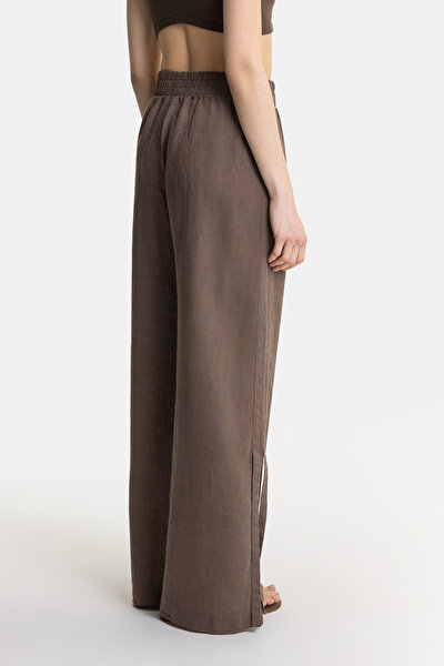 BROWN WIDE LEG TROUSERS 3