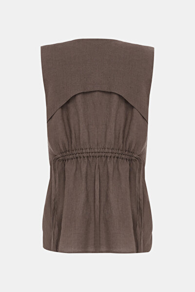 BROWN V NECK VEST 8