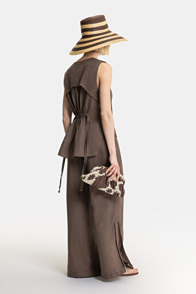 BROWN V NECK VEST 5