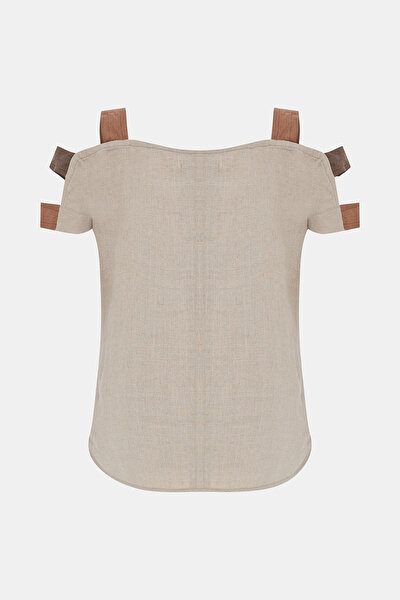 BROWN SQUARE OFF THE SHOULDER BLOUSE 9