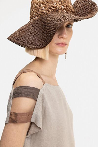 BROWN SQUARE OFF THE SHOULDER BLOUSE 3