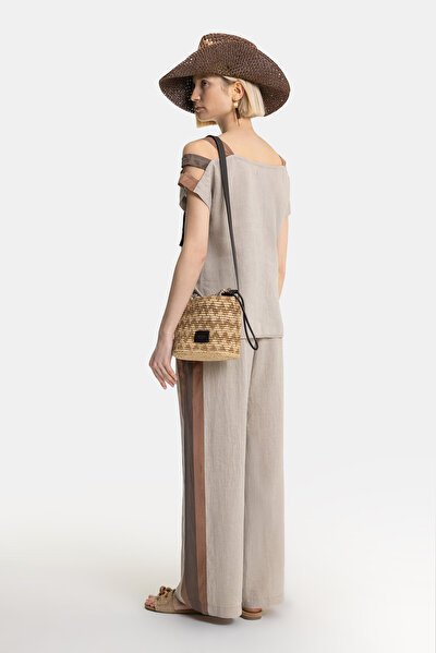 BROWN SQUARE OFF THE SHOULDER BLOUSE 5