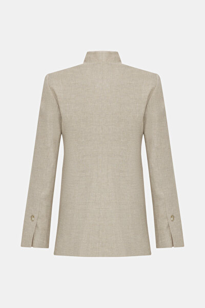 BEIGE UPRIGHT COLLAR JACKET 8