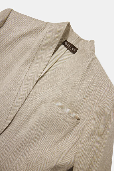 BEIGE UPRIGHT COLLAR JACKET 10