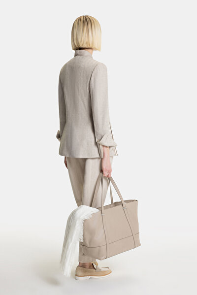 BEIGE UPRIGHT COLLAR JACKET 4