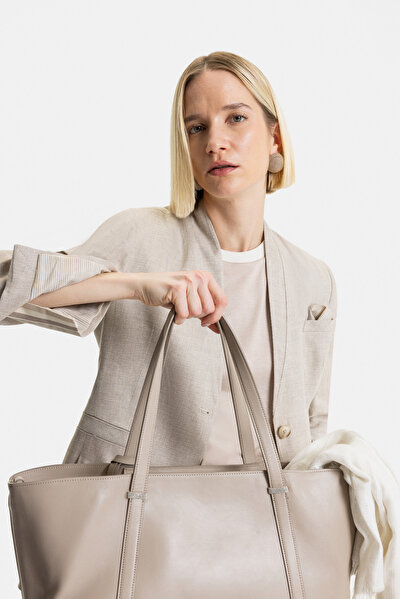 BEIGE UPRIGHT COLLAR JACKET 5
