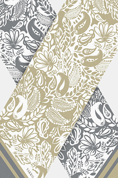GREY PAISLEY PATTERNED TWILL FOULARD 3