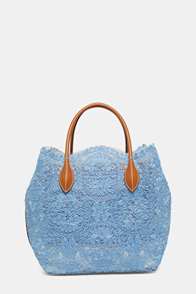 TAN EMBROIDERED TULLE BAG 3