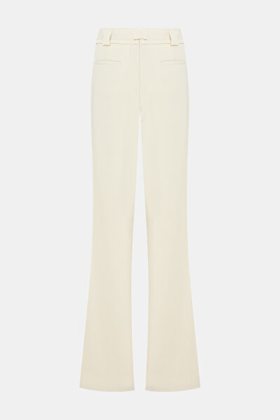 CREAM WIDE LEG TROUSERS 5