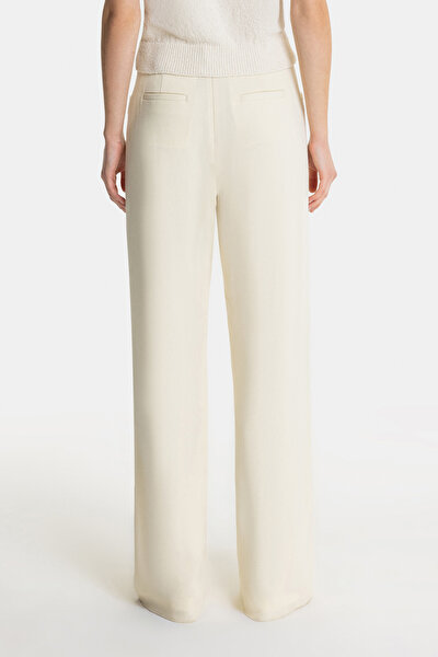 CREAM WIDE LEG TROUSERS 3