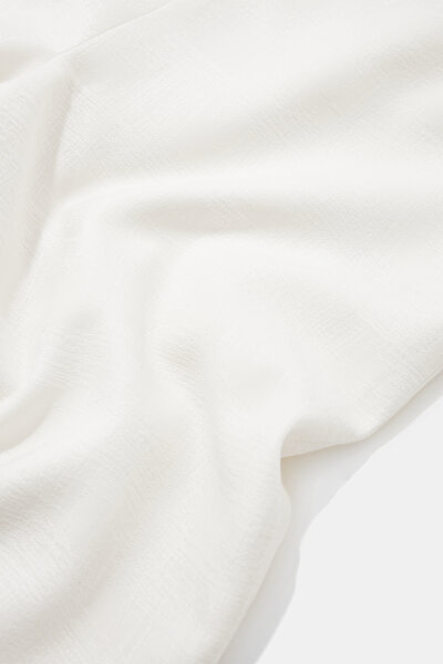 ECRU TEXTURED STRAIGHT CUT TROUSERS 8
