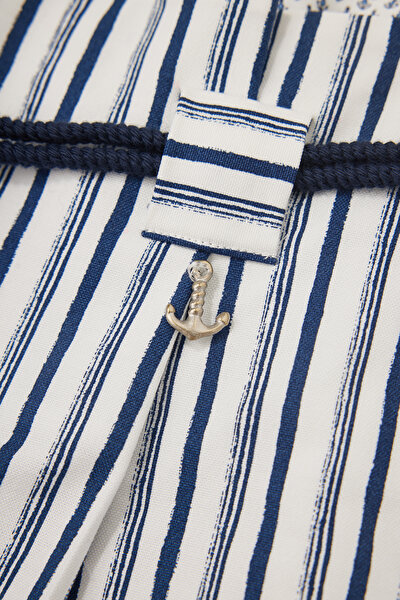 BLUE DESIGN FILLED STRAIGHT CUT TROUSERS 8