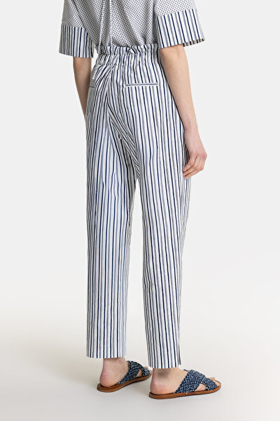 BLUE DESIGN FILLED STRAIGHT CUT TROUSERS 3