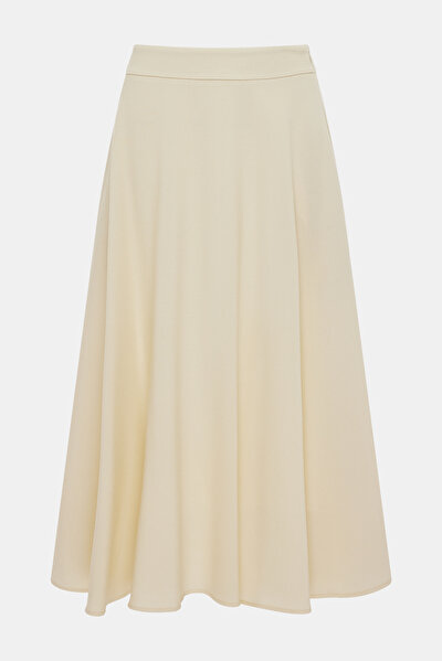 CREAM WOOL MIDI SKIRT 4