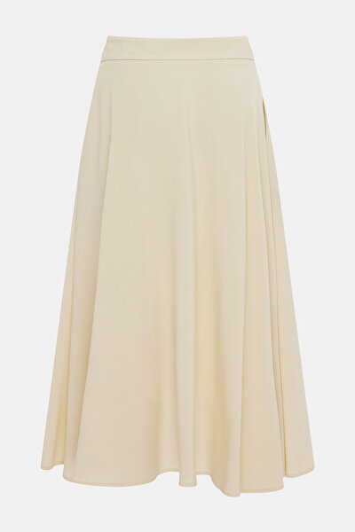 CREAM WOOL MIDI SKIRT 5