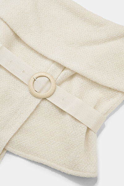 CREAM STRAPLESS SHORT SLEEVE BLOUSE 10