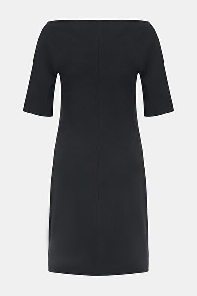 BLACK 3/4 SLEEVES ABOVE THE KNEE DRESS 8