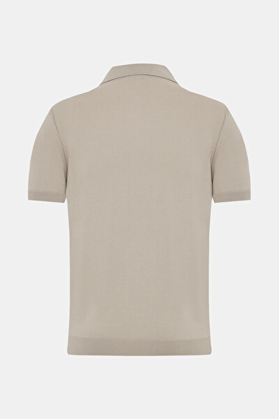 BEIGE POLO NECK SHORT SLEEVE TSHIRT 8