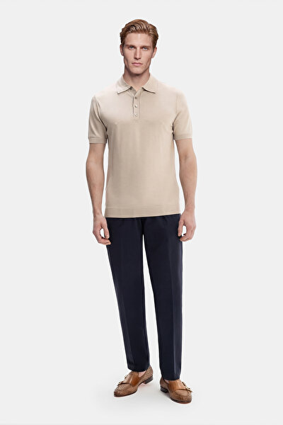 BEIGE POLO NECK SHORT SLEEVE TSHIRT 5