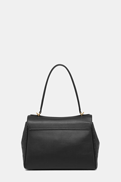 BLACK MONOGRAM LEATHER BAG 4
