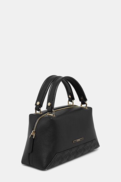 BLACK MONOGRAM LEATHER BAG 3