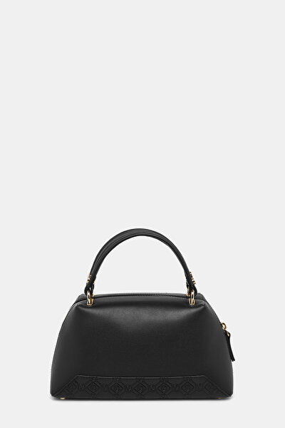 BLACK MONOGRAM LEATHER BAG 4