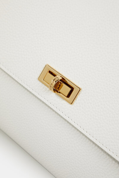 WHITE MONOGRAM LEATHER BAG 5