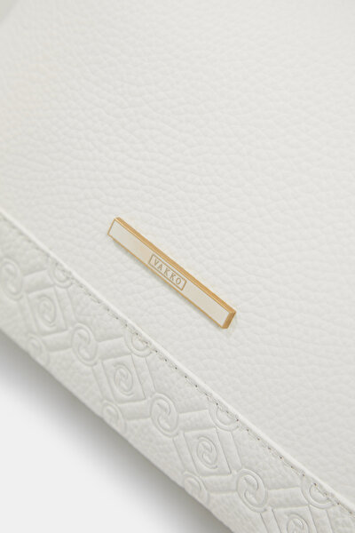 WHITE MONOGRAM LEATHER BAG 5