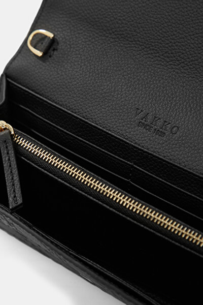 BLACK MONOGRAM LEATHER WALLET 5