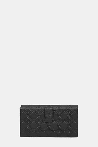 BLACK MONOGRAM LEATHER WALLET 3